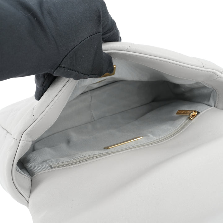CHANEL CHANEL 19 Small Flap Bag in 21A Grey Lambskin - Dearluxe.com