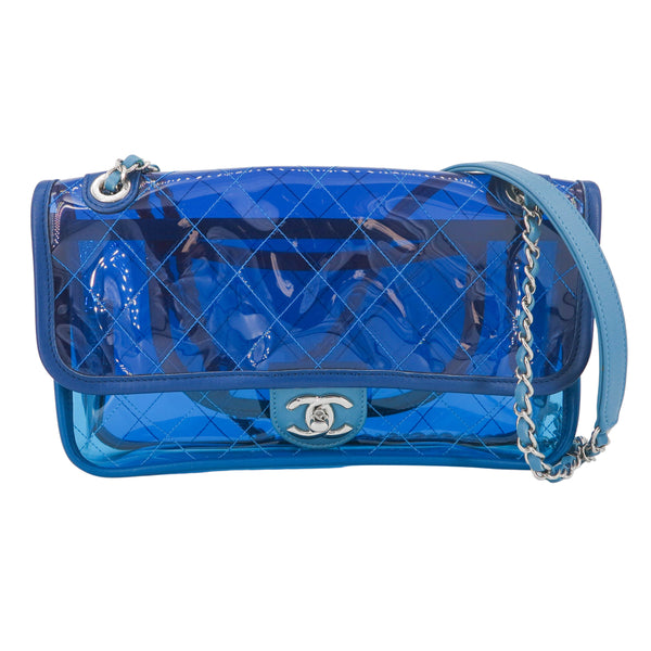 CHANEL Coco Splash Blue PVC Medium Flap Bag - Dearluxe.com