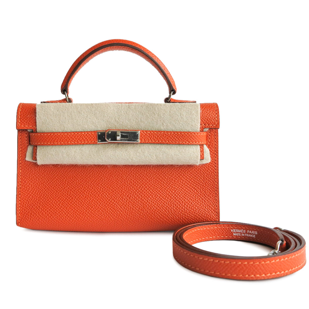 Hermès Kelly Pochette Feu Epsom Leather Bag