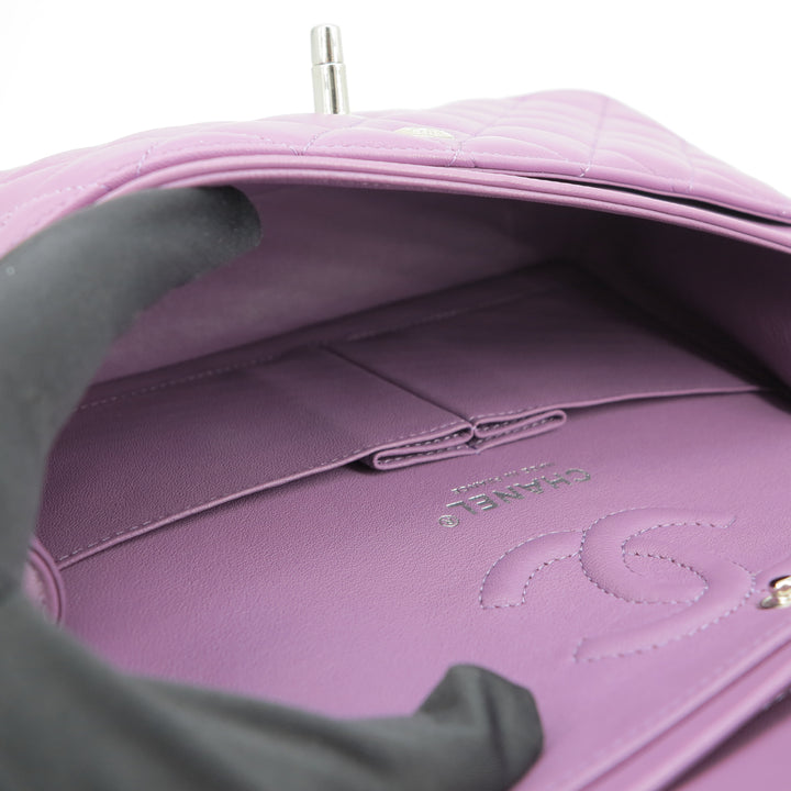 CHANEL Small Classic Double Flap Bag in Purple Lambskin - Dearluxe.com