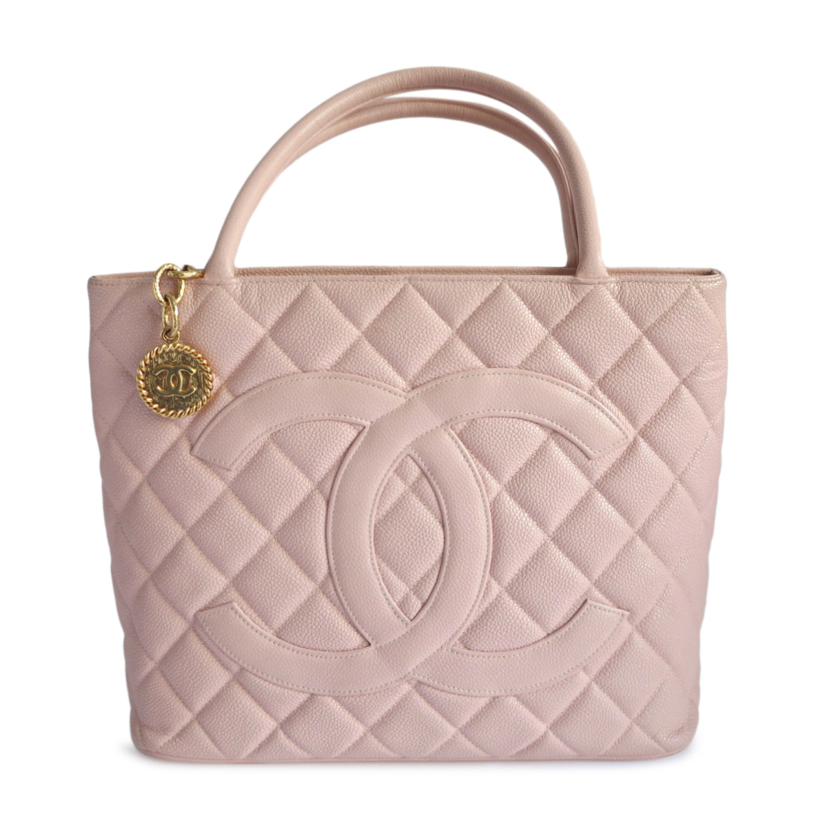 Chanel Pink Canvas Medallion Tote Bag Brown Beige Leather Cloth Cloth  ref.165596 - Joli Closet