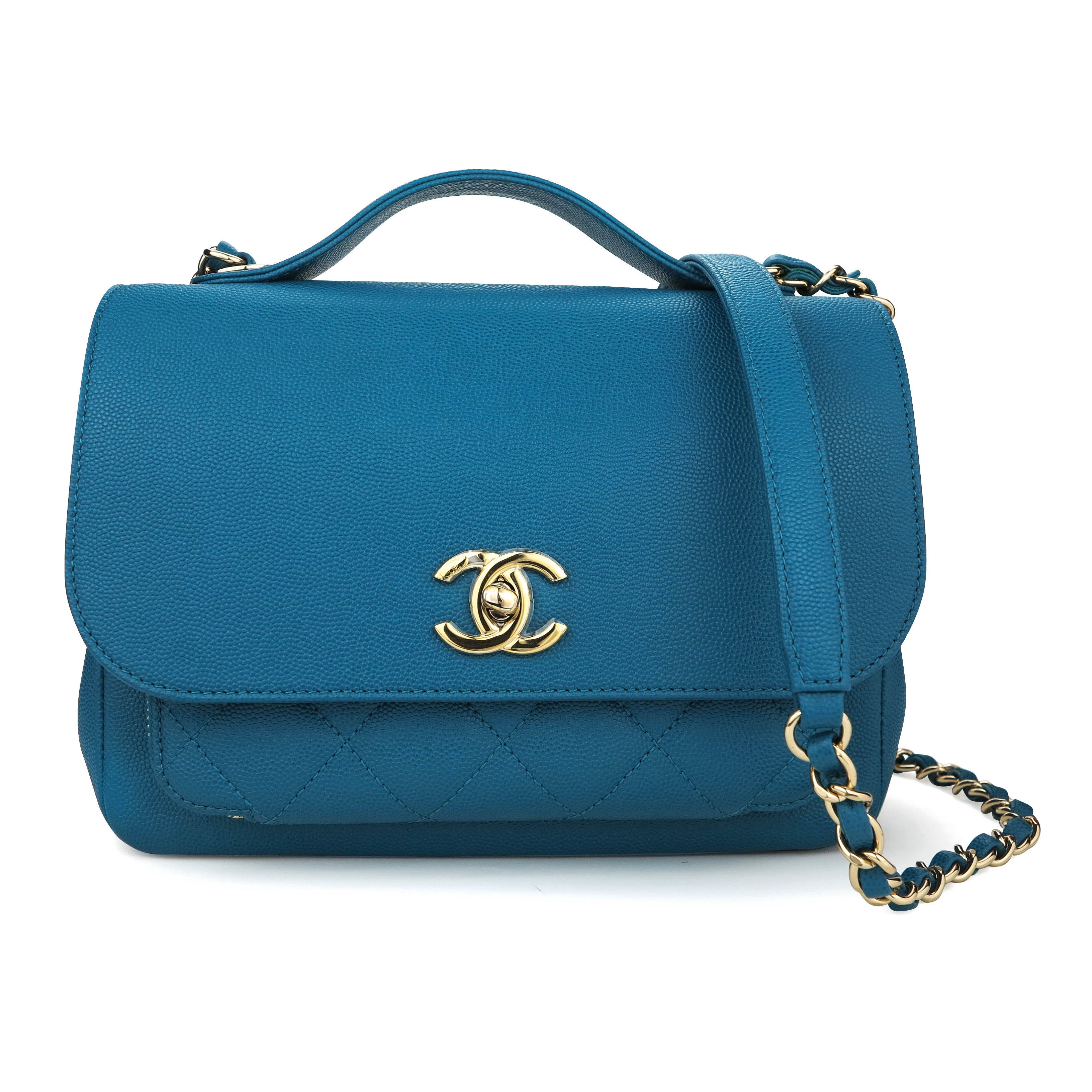 Chanel Light Blue Caviar Leather 'Business Affinity' Flap Bag