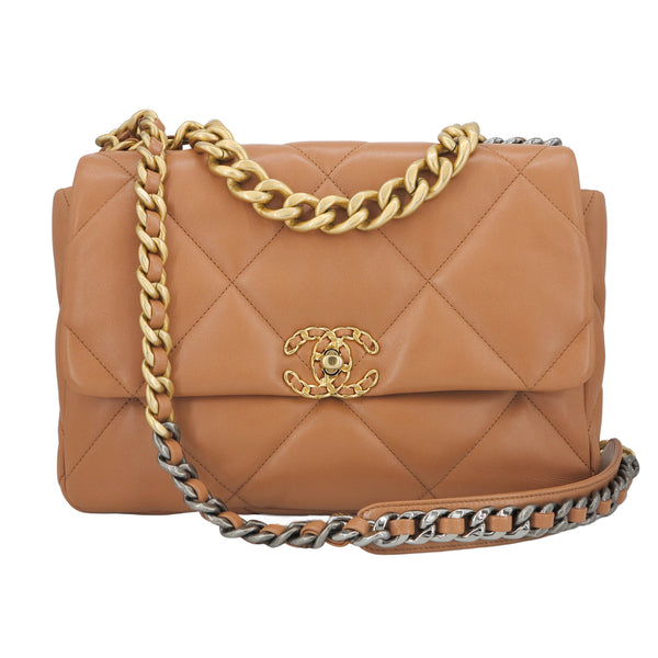 CHANEL Chanel 19 Medium Flap Bag in 21K Caramel Lambskin | Dearluxe