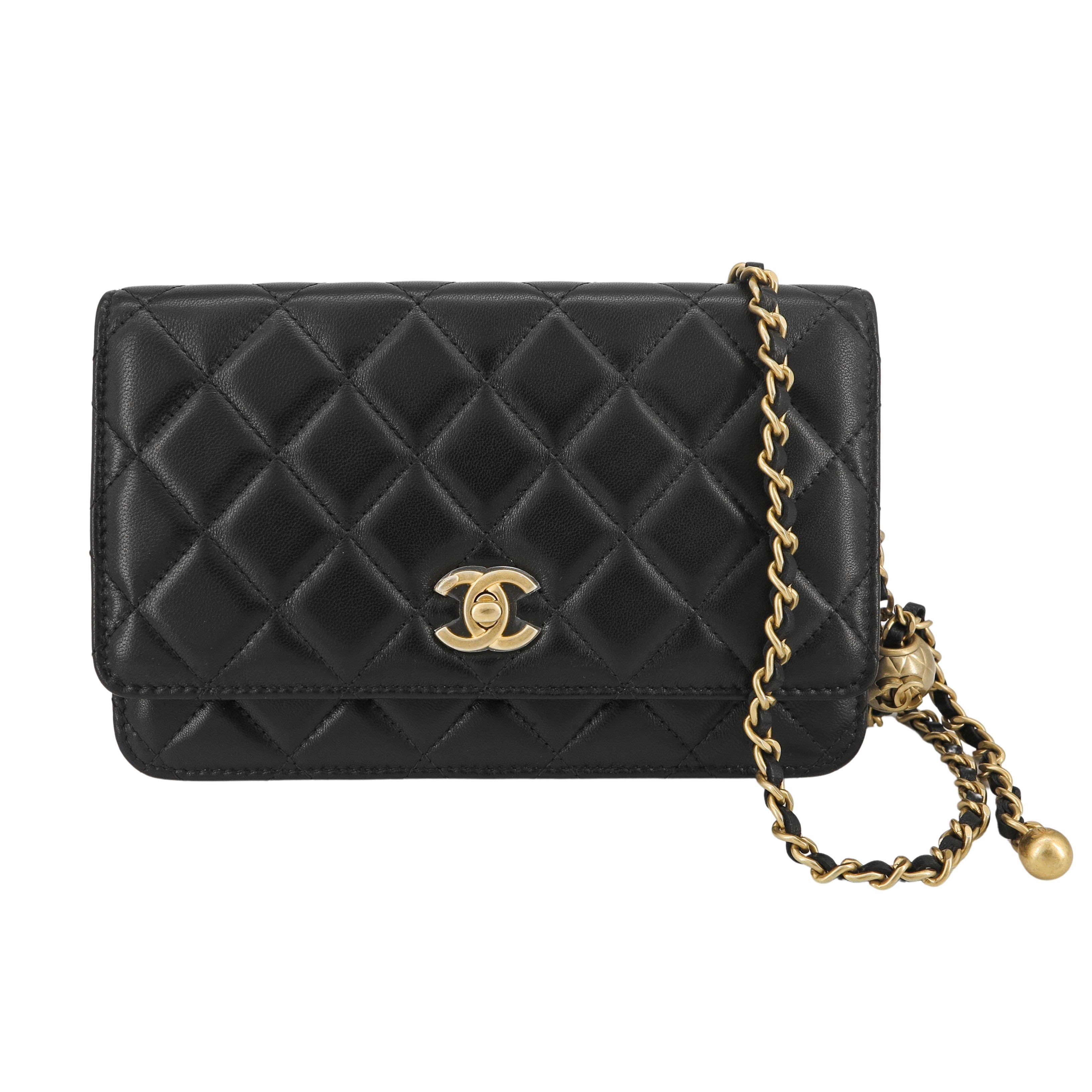 Chanel Gold Quilted Lambskin Classic Wallet On Chain (WOC