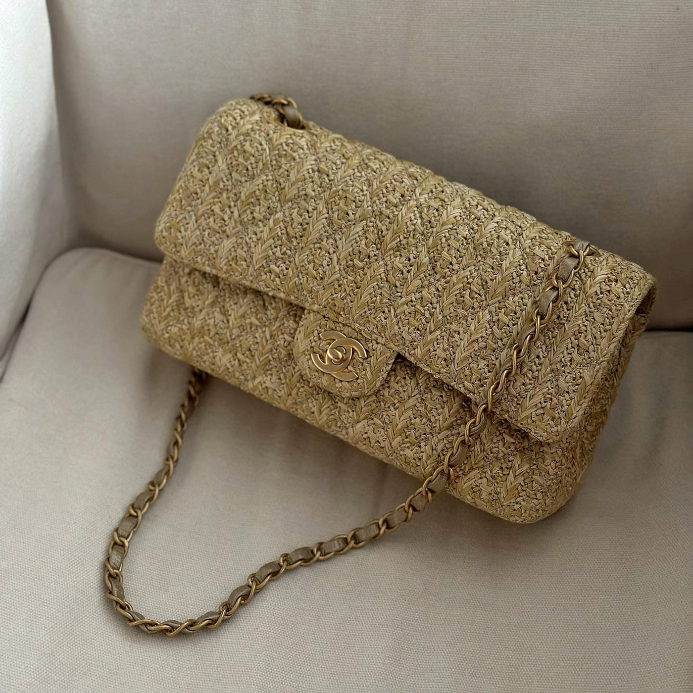 Mini Flap Bag with Pearls Handle
