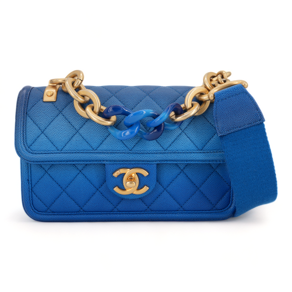 CHANEL Sunset On The Sea Small Flap Bag in Blue Caviar - Dearluxe.com