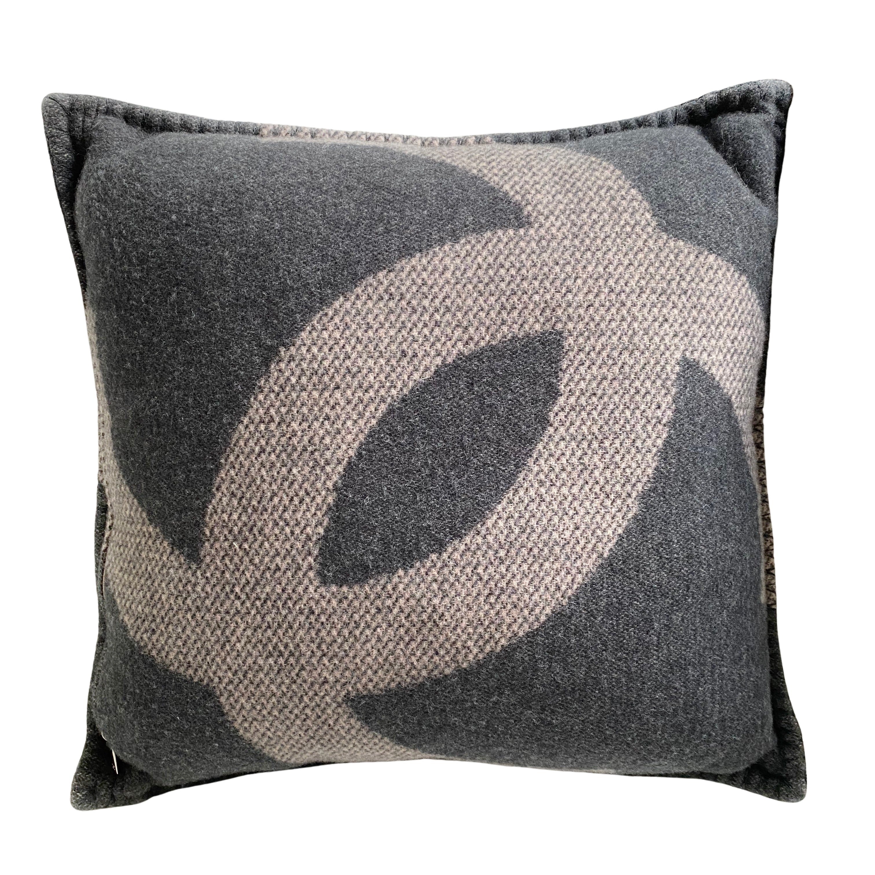 Merino Wool Cashmere CC Pillow Cushion Charcoal Beige