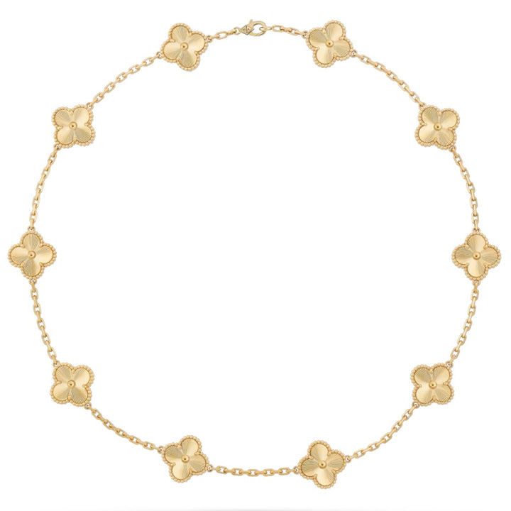VAN CLEEF & ARPELS Guilloché 10 Motifs Necklace 18k Yellow Gold - Dearluxe.com