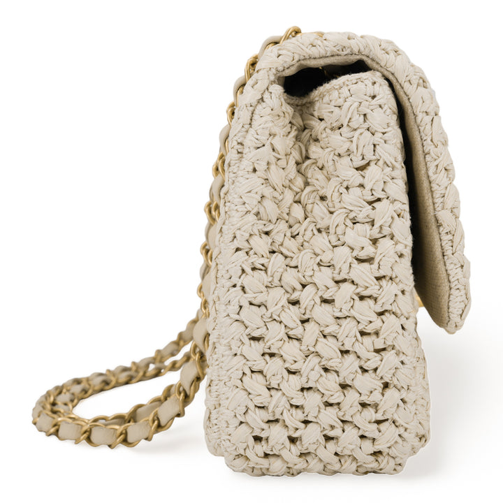 CHANEL 18C Ancient Greece Raffia Crochet Flap Bag - Dearluxe.com