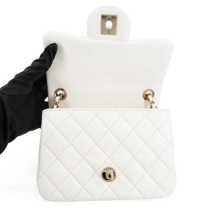 chanel white bag mini leather