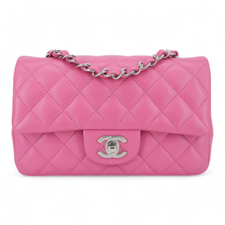 CHANEL 19C Bubble Pink Lambskin Mini Rectangular Flap Bag - Dearluxe.com