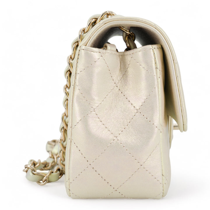 CHANEL 20B Iridescent Ivory Mini Rectangular Flap Bag - Dearluxe.com