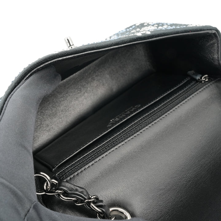 CHANEL CC Strass Swarovski Crystal Black Velvet Classic Mini Rectangular Flap Bag - Dearluxe.com