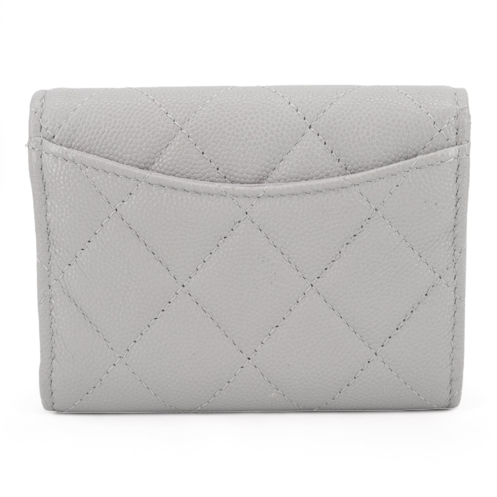 CHANEL Large Classic Card Holder in Light Grey Caviar | Dearluxe