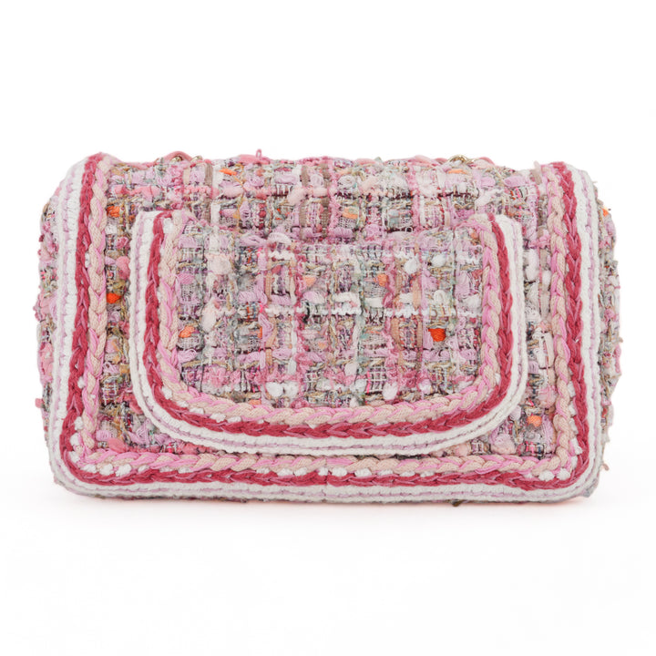 CHANEL 19S Pink Tweed Mini Rectangular Flap Bag - Dearluxe.com