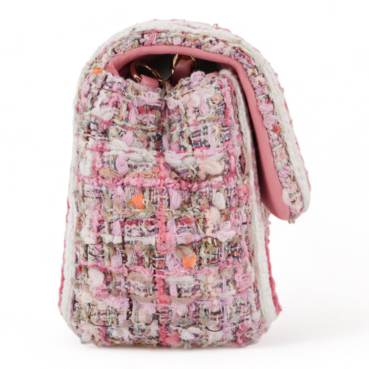 CHANEL 19S Pink Tweed Mini Rectangular Flap Bag - Dearluxe.com