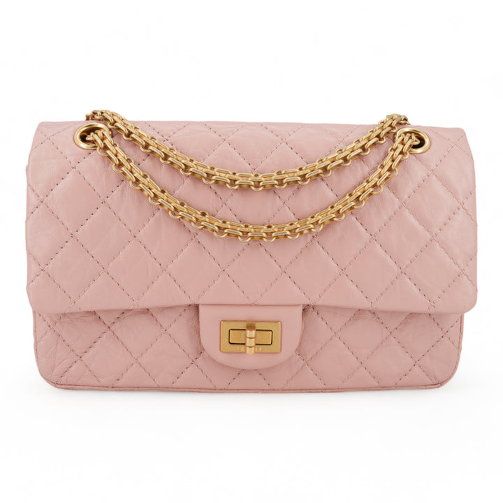 CHANEL 2.55 Reissue Flap Bag Size 225 in 19P Pink Aged Calfskin - Dearluxe.com