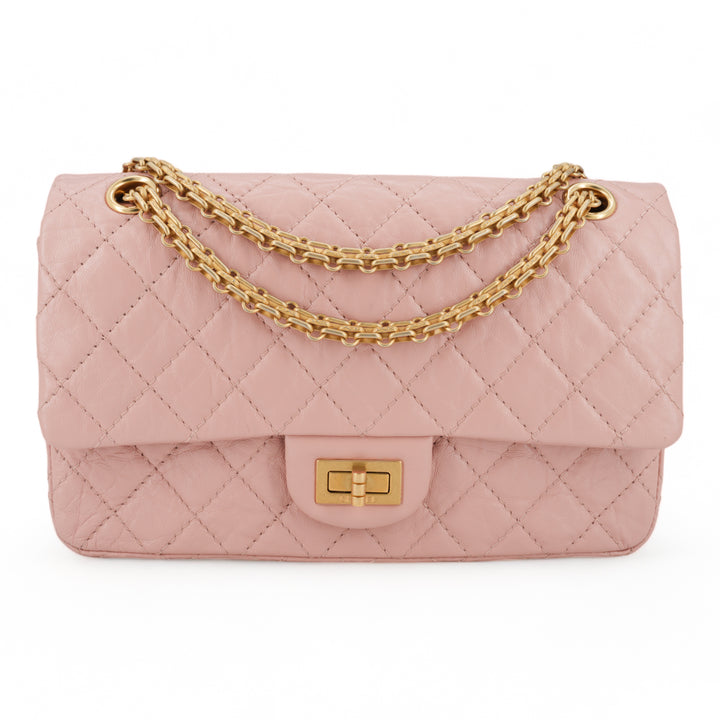 CHANEL Reissue Flap Bag Size 225 in 19P Pink Aged Calfskin