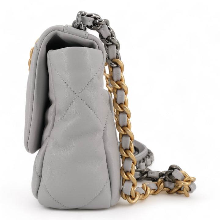 CHANEL CHANEL 19 Small Flap Bag in 21A Grey Lambskin - Dearluxe.com