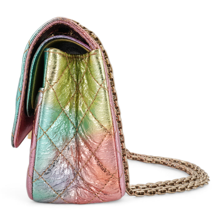 CHANEL 20A Rainbow Metallic 2.55 Reissue Flap Bag Size 225 - Dearluxe.com