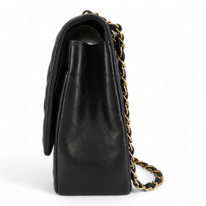 CHANEL Maxi Jumbo Classic Double Flap Bag in Black Lambskin GHW - Dearluxe.com