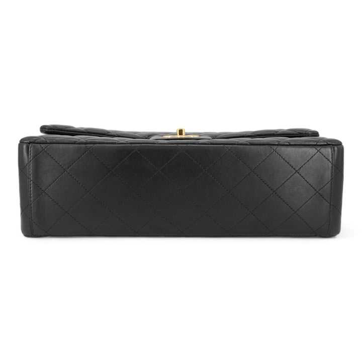 CHANEL Maxi Jumbo Classic Double Flap Bag in Black Lambskin GHW - Dearluxe.com