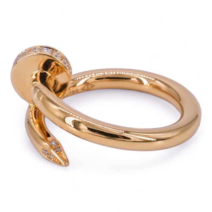 CARTIER Juste Un Clou Diamond Ring in 18k Rose Gold Sz 50 - Dearluxe.com