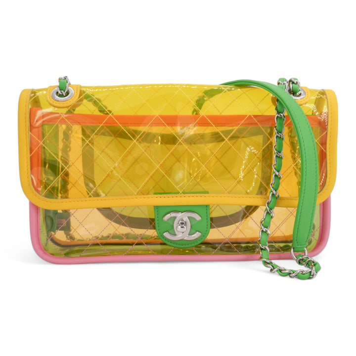 CHANEL Coco Splash Yellow PVC Medium Flap Bag - Dearluxe.com