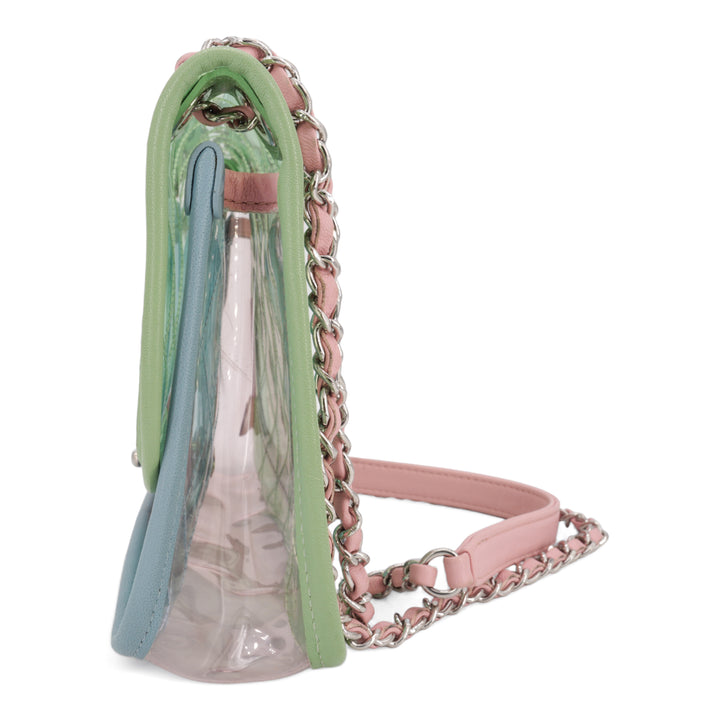 CHANEL Coco Splash PVC Medium Flap Bag Green Blue Pink|- Dearluxe.com