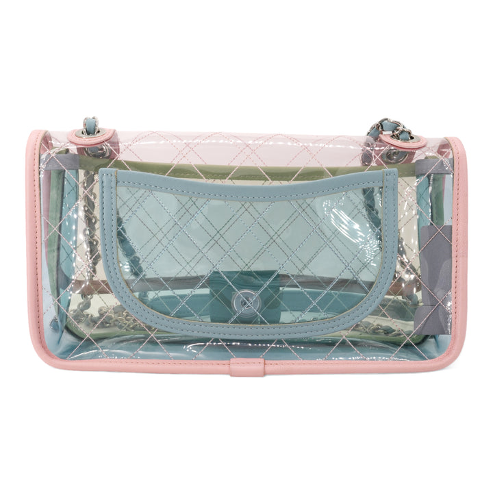 CHANEL Coco Splash PVC Medium Flap Bag Pink Blue Green - Dearluxe.com