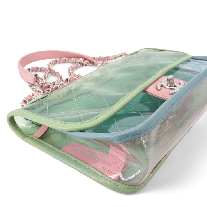 CHANEL Coco Splash PVC Medium Flap Bag Pink Blue Green - Dearluxe.com