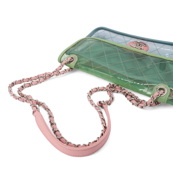 CHANEL Coco Splash PVC Medium Flap Bag Pink Blue Green - Dearluxe.com