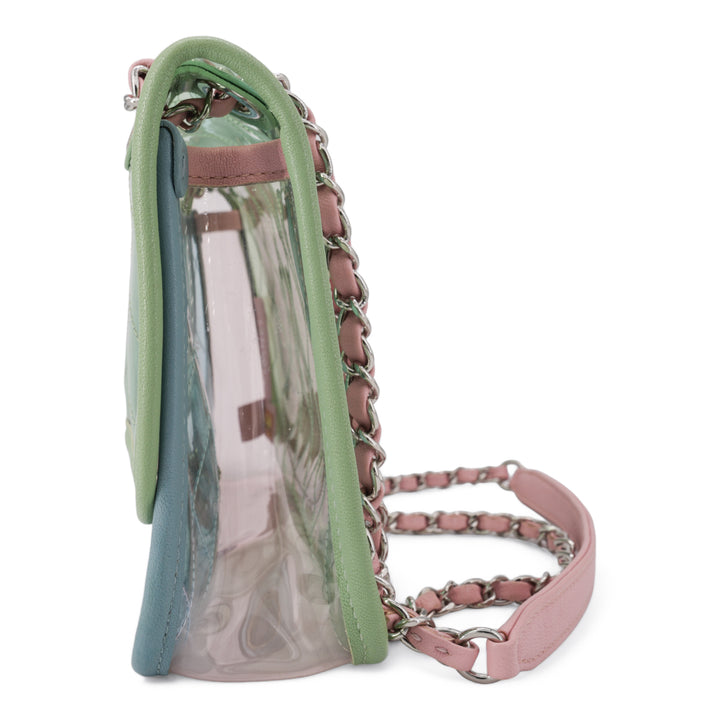 CHANEL Coco Splash PVC Medium Flap Bag Green Blue Pink - Dearluxe.com