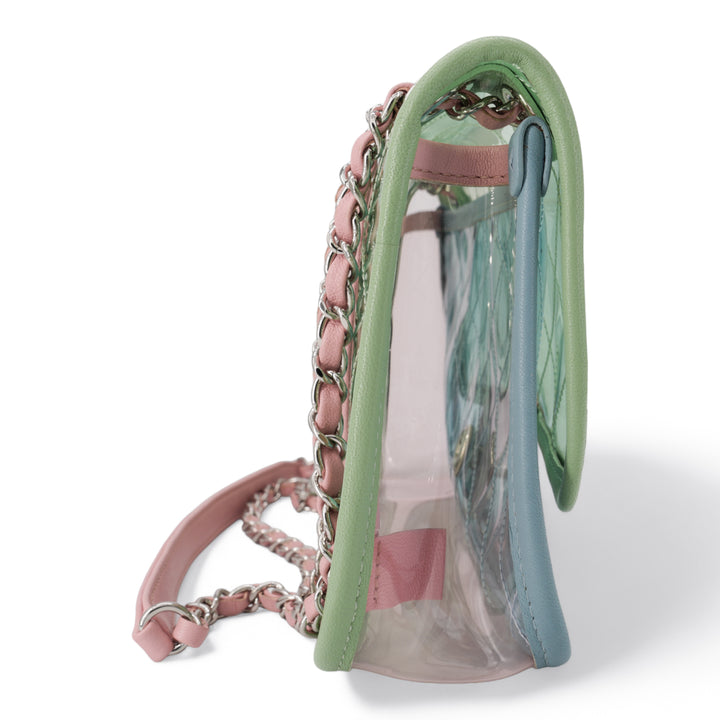 CHANEL Coco Splash PVC Medium Flap Bag Green Blue Pink - Dearluxe.com