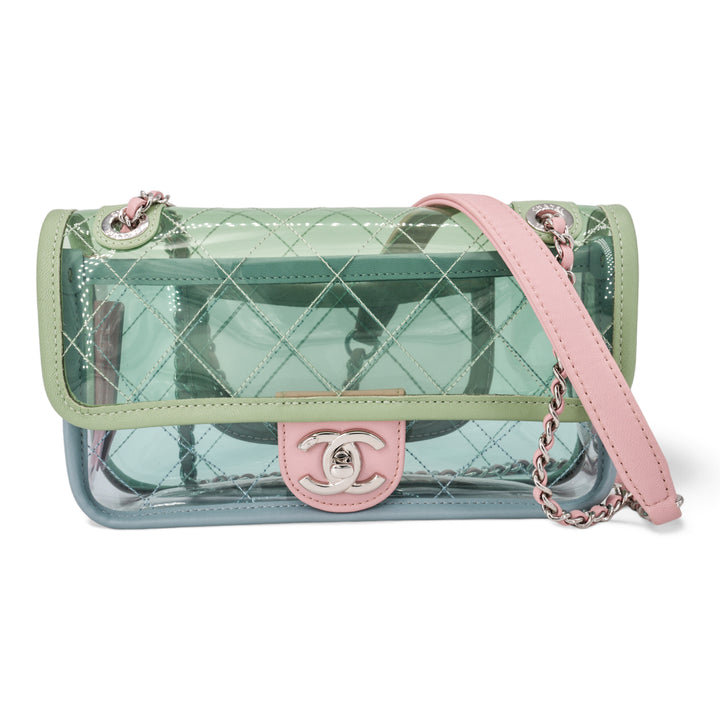 CHANEL PVC Coco Splash Mini Flap Bag Green Pink Blue - Dearluxe.com