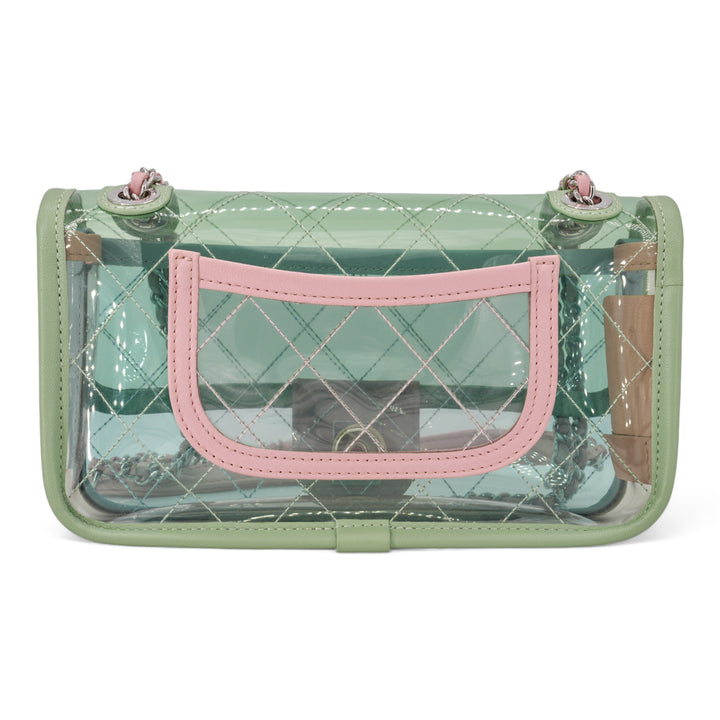 CHANEL PVC Coco Splash Mini Flap Bag Green Pink Blue - Dearluxe.com