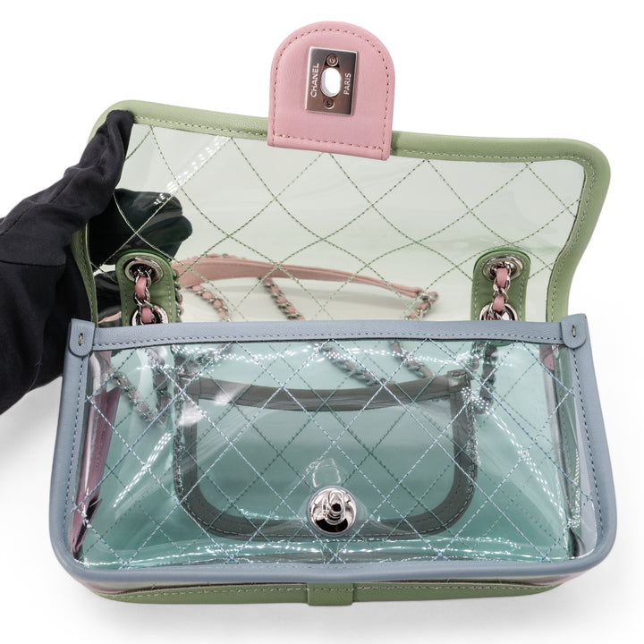 CHANEL PVC Coco Splash Mini Flap Bag Green Pink Blue - Dearluxe.com