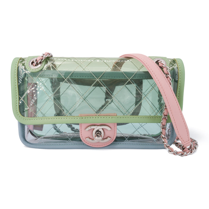 CHANEL PVC Coco Splash Mini Flap Bag Green Pink Blue - Dearluxe.com