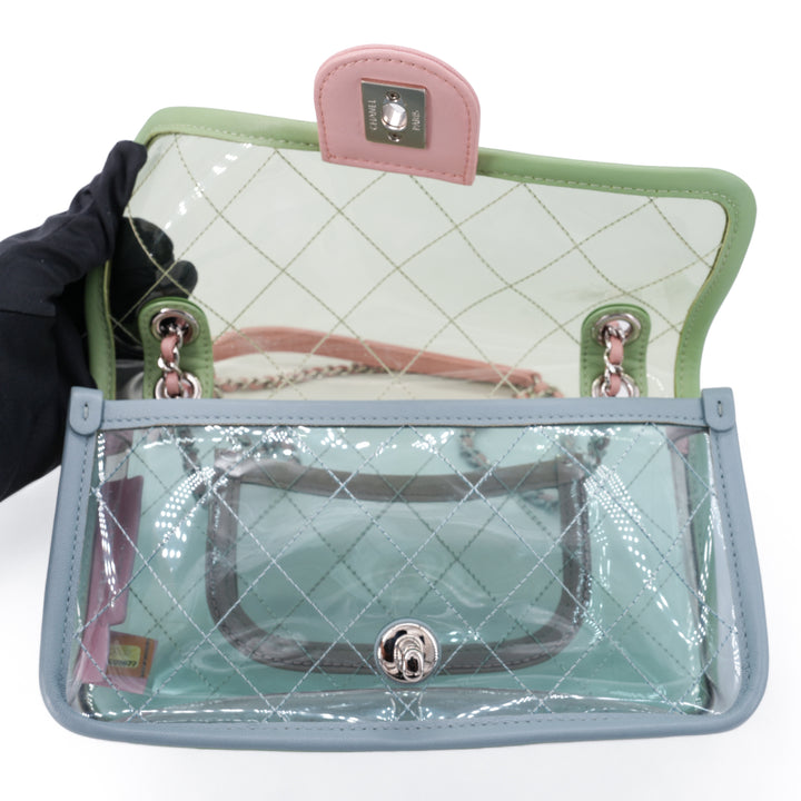 CHANEL PVC Coco Splash Mini Flap Bag Green Pink Blue - Dearluxe.com