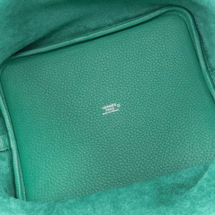 HERMÈS Picotin Lock Touch 22 MM Matte Alligator Clemence Vert Vertigo - Dearluxe.com