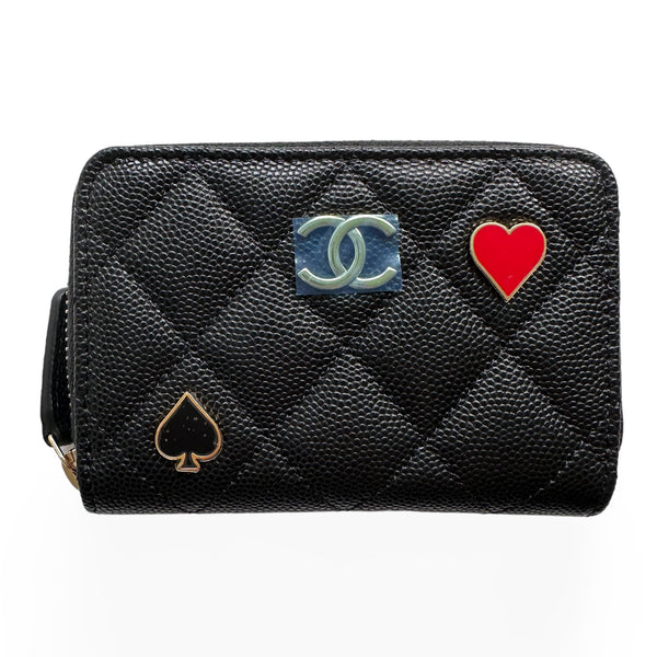 Auth CHANEL 19S Iridescent Blue Caviar Large Zip Wallet CC Pearly Logo