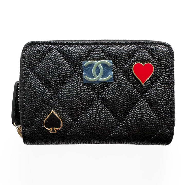 Chanel Chanel 19 Shiny Lambskin Zip-Around Coin Purse With Gold Hardware  (Wallets and Small Leather Goods,Wallets)