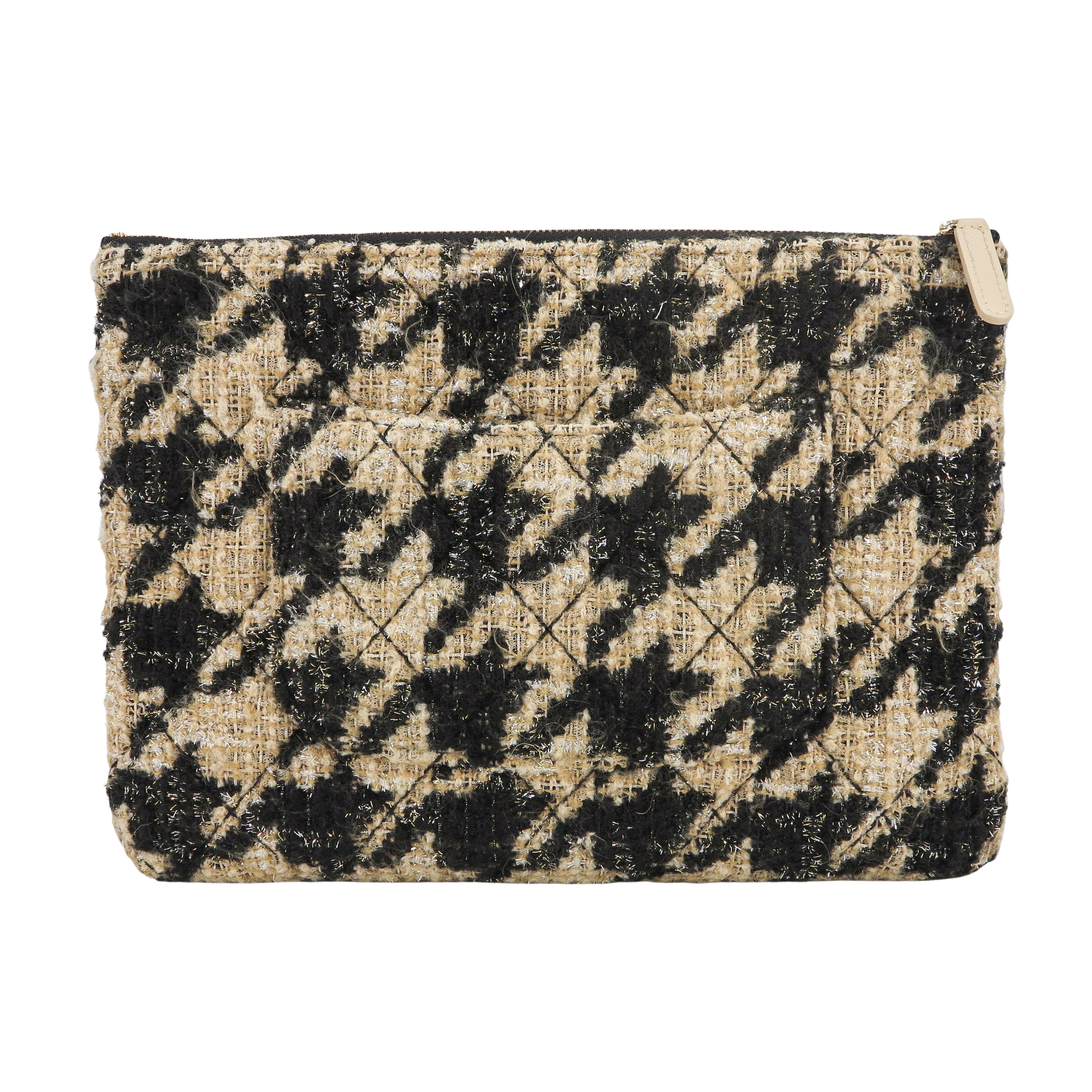 Hounds Tooth / Tweed top Clutch