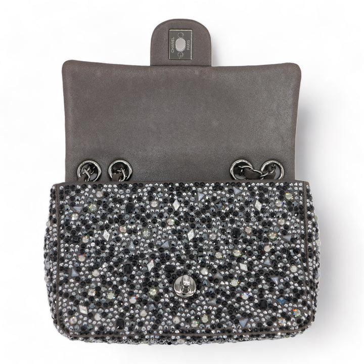 CHANEL 21A Swarovski Crystal Strass Mini Flap Bag in Black - Dearluxe.com