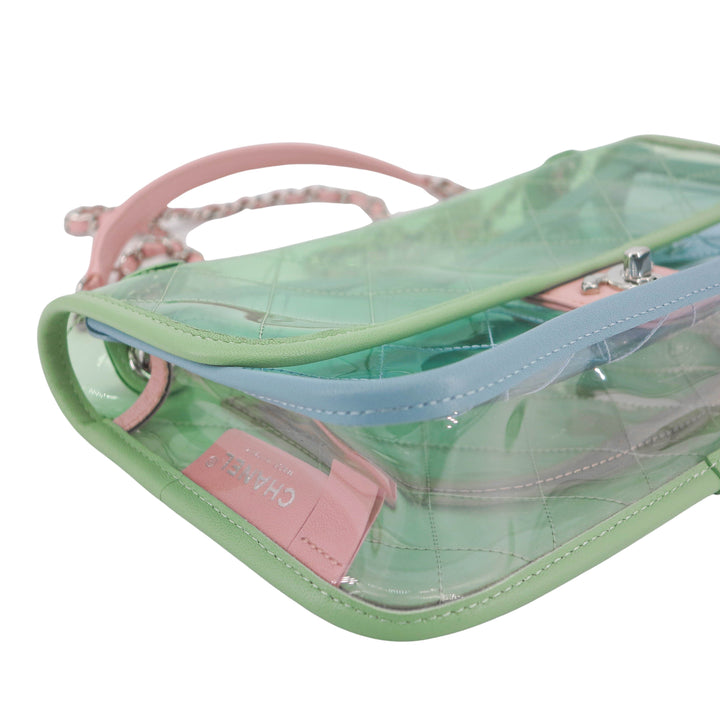 CHANEL Coco Splash PVC Medium Flap Bag Green Blue Pink - Dearluxe.com