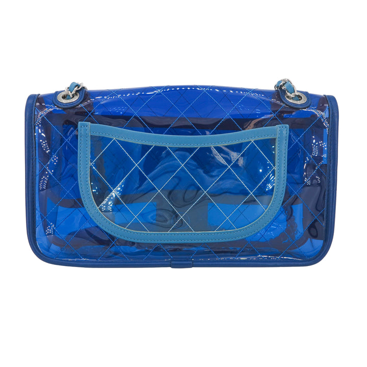 CHANEL Coco Splash Blue PVC Medium Flap Bag