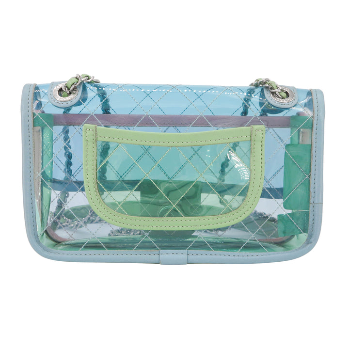 CHANEL PVC Coco Splash Mini Flap Bag Blue Pink Green - Dearluxe.com
