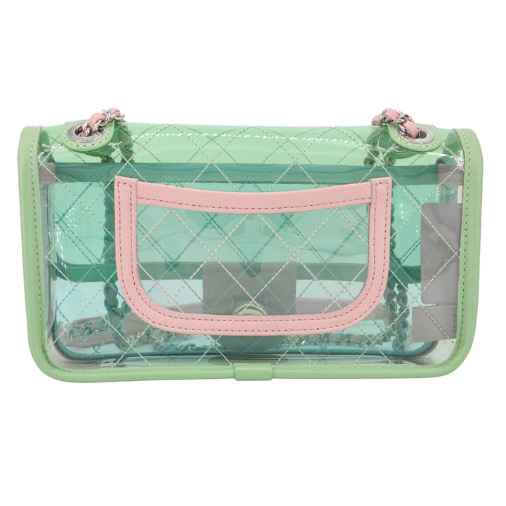 Coco Splash PVC Mini Flap Bag Green Pink Blue