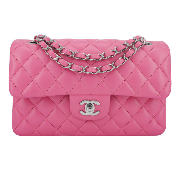 chanel classic flap bag small pink