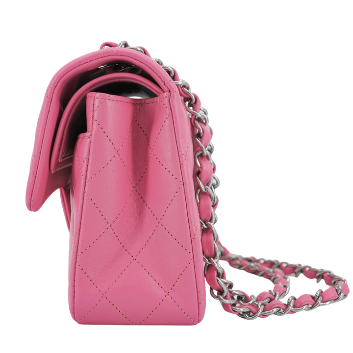Chanel Rectangular Mini Flap Bag with Top Handle Pink Lambskin